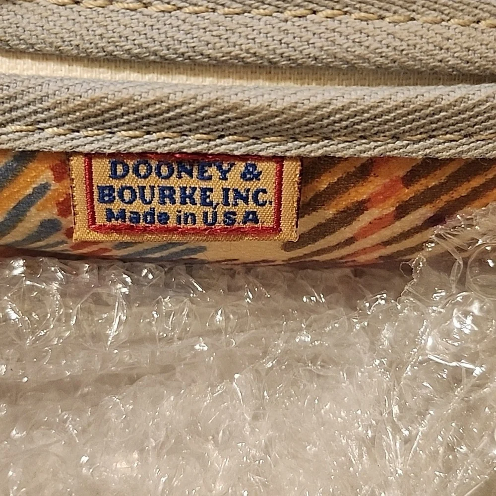 Vintage Dooney & Bourke Y2K Madras Plaid Tasselled Handbag  Charm&Shoulder Strap - Picture 5 of 6